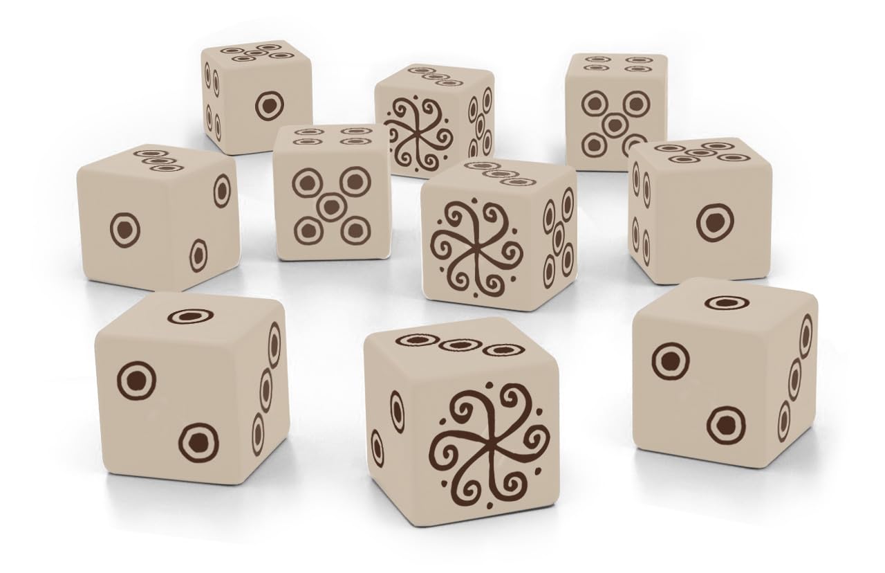 Free League Vaesen: Dice Set - 10 Six-Sided Engraved Dice for Nordic Horror Tabletop Roleplaying Game