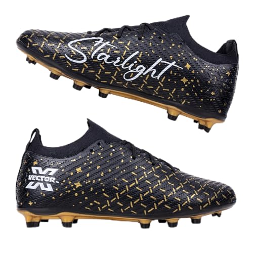 Image of Vector X Starlight Men's Firm Ground Soccer Cleats Shoes, 3D Texture TPU Fusing Upper with Double Color TPU Sole Lightweight Football Studs | Sports Footwear Boots for Adult, Men & Boys