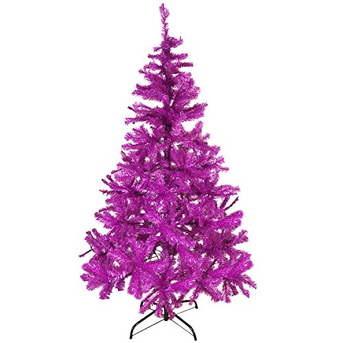 Mojawo el Árbol de Navidad. Árbol de Color Lila/Rosa 180 cm Navidad con Soporte Cover