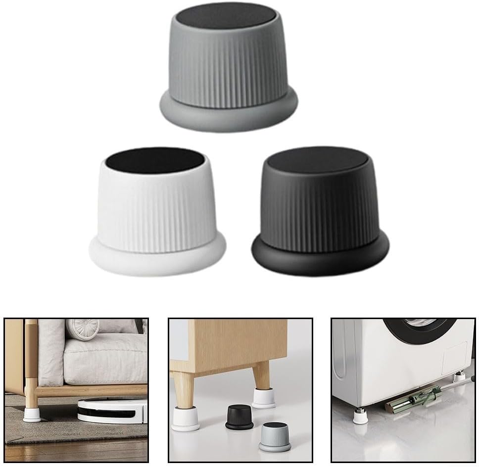 Easy Maintenance Adjustable Furniture Heightening Pads with Anti Slip Texture to Prevent Unwanted Movement (White)