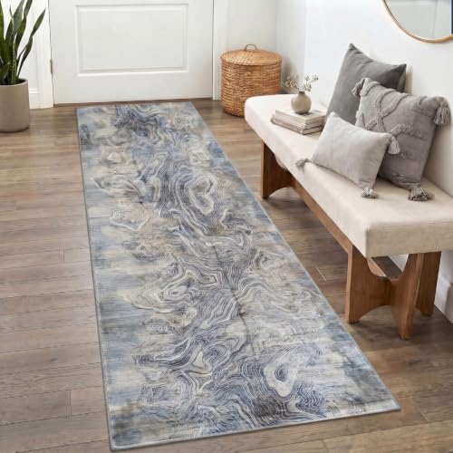 Image of Medallion Vintage Look Carpet for Living Room Bedroom Dining Room | Washable Area Rug with Non Slip TPR Backing | Modern Floor Carpet for Home(Design02-22x55 Inches)