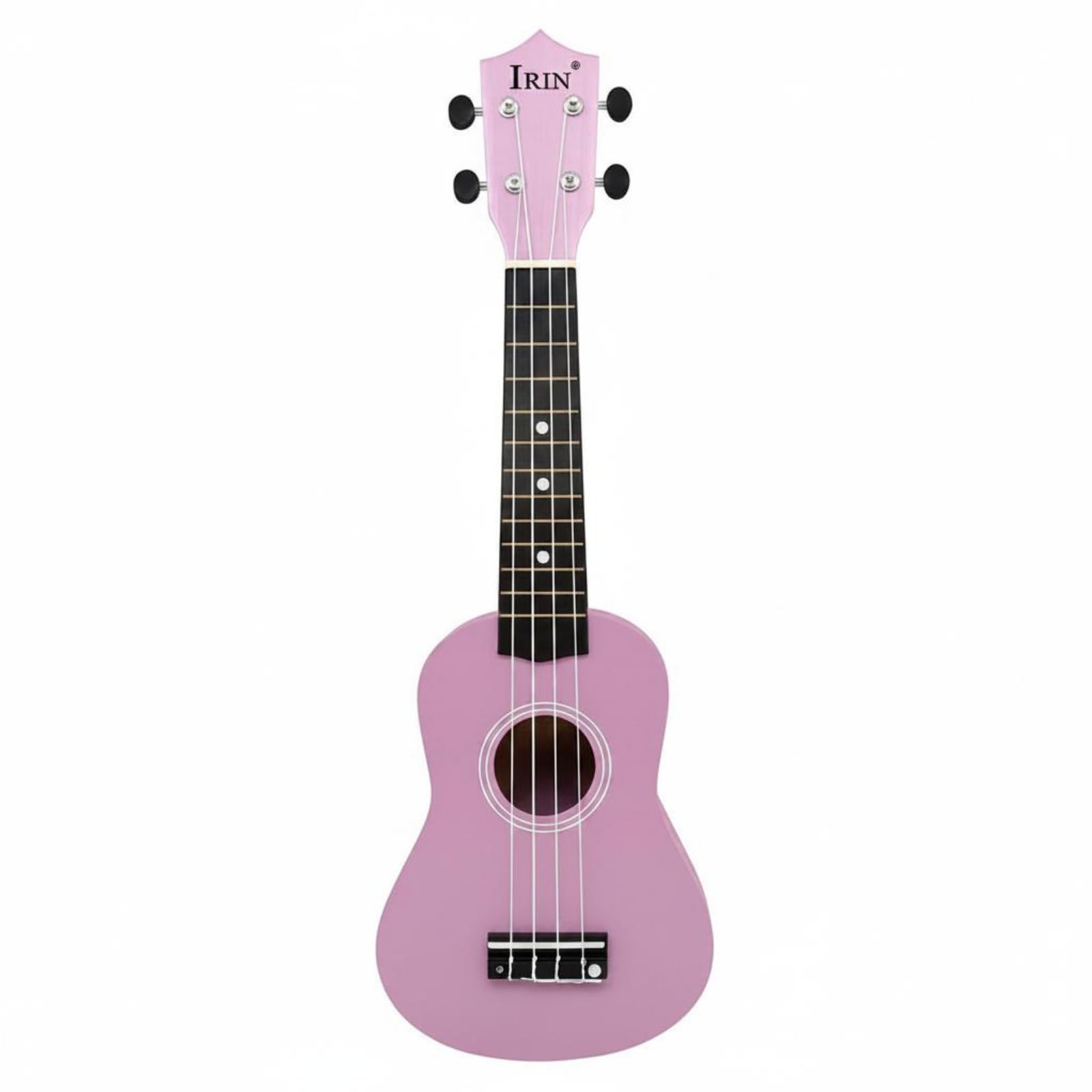 Guitar-Design Body 21-Inch Ukulele Round Sound Hole Wooden Ukulele Fretted Neck 21 Inch Compact, Pink|Musical Instruments & Gear | String | Folk & World | Ukuleles-picture-15