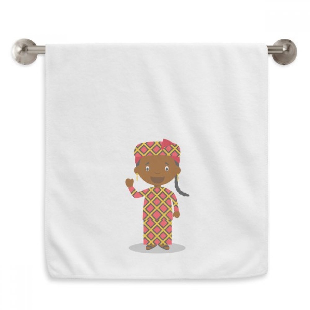 Serviettes moelleuses 13X29 Pouces Mali Noir Sauvage essuie-mains blanc motif dessin animé
