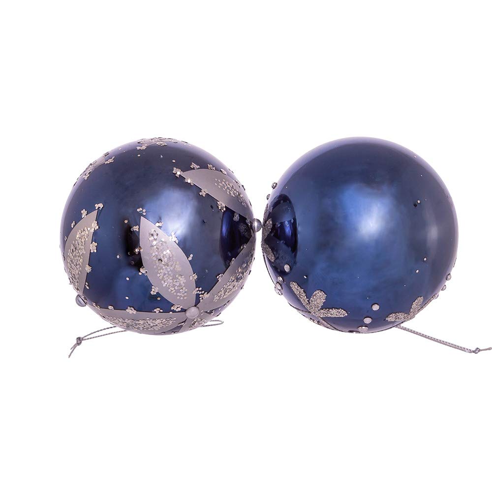 Amazon.com: 80MM Navy Blue Glass Ball Ornaments, 6-Piece Set