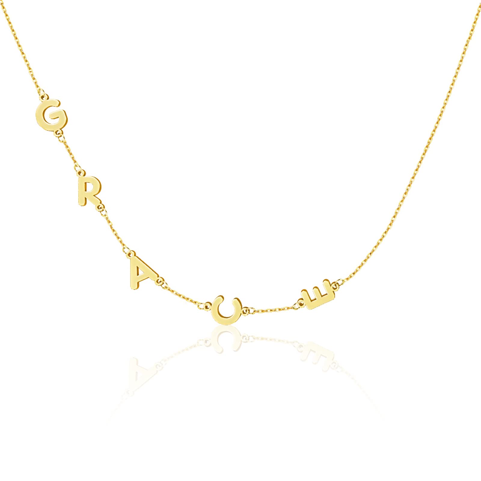 Yofair Custom Choker Name Necklace Personalized Letter Initial Necklace 18K Gold Plated Nameplate Pendant Birthday Gift for Women