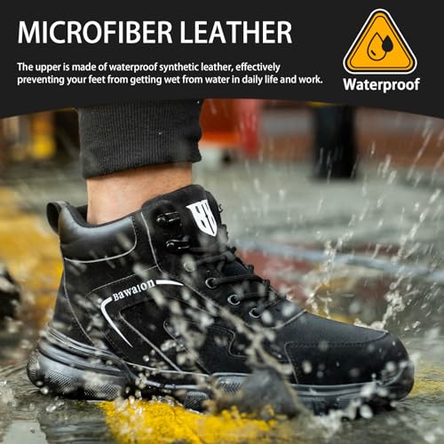 Image of Nasogetch Waterproof Work Boots for Men Women Steel Toe Boots Lightweight Indestructible Slip Resistant Construction Safety Boots