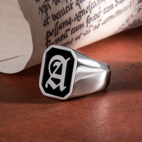 Custom Old English Gothic Initial Rings For Men 925 Sterling Silver Personalized Letter Signet Band Rings Father Day Jewelry Birhday Gifts For friends Dad Women4