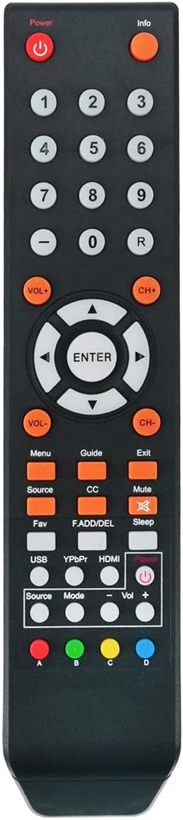 New 8142026670003C TV Remote Control Compatible with Sceptre LCD LED Class HDTV E165BV-SS E165WV-SS E168BV-SS E168WV-SS E325BV-SR X322BV-SR X328BV-SR X322BV-SRN X322BV-SRR X325BV-FSR X405BV-FSR