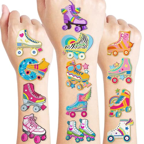 60 PCS Roller Skate Temporary Tattoos for Party Favors