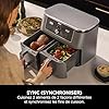 Ninja Air Fryer Dual Zone MAX numérique, Friteuse à air chaud grande capacité, 9,5 L, 6-en-1, Sans huile, Air Fry, Croustillant max, Cuire au four, Rôtir, Déshydrater, Réchauffer, Gris métal DZ400EU