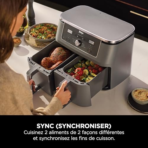 Ninja Air Fryer Dual Zone MAX numérique, Friteuse à air chaud, 6en1 DZ400EU – vue 3