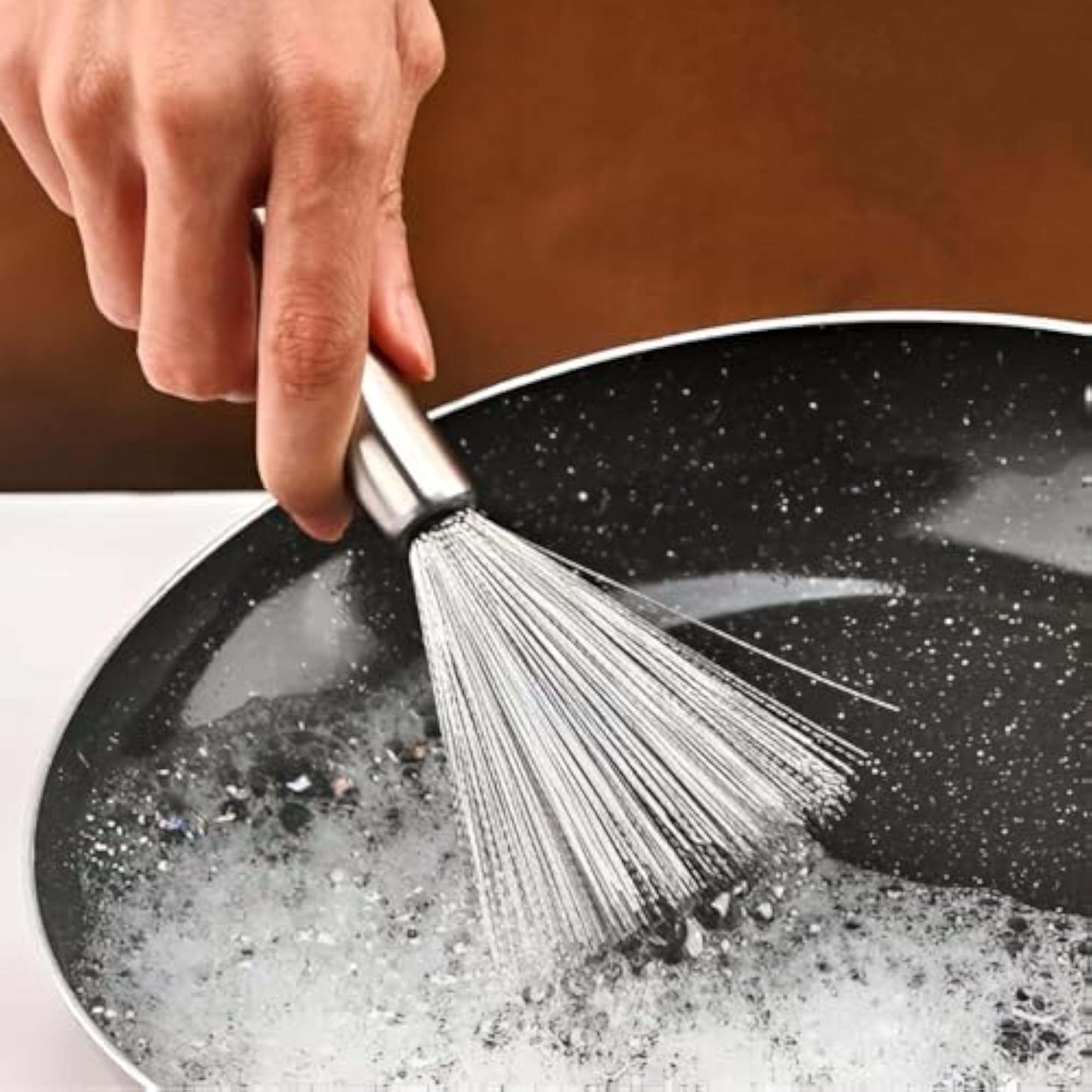 Kitchen Cleaning Brush Steel with Hook, Multi-Purpose