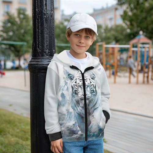 Boys' Hoodies Cool 3D Print Hooded Sweatshirts for Teen Boys Fleece Zip-Up Hoodie Long Sleeve Jacket with Pockets2