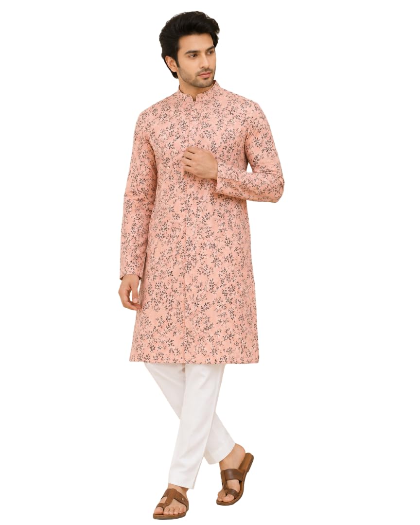 Men's Cotton Floral printed kurta Pyjama Set-image-20