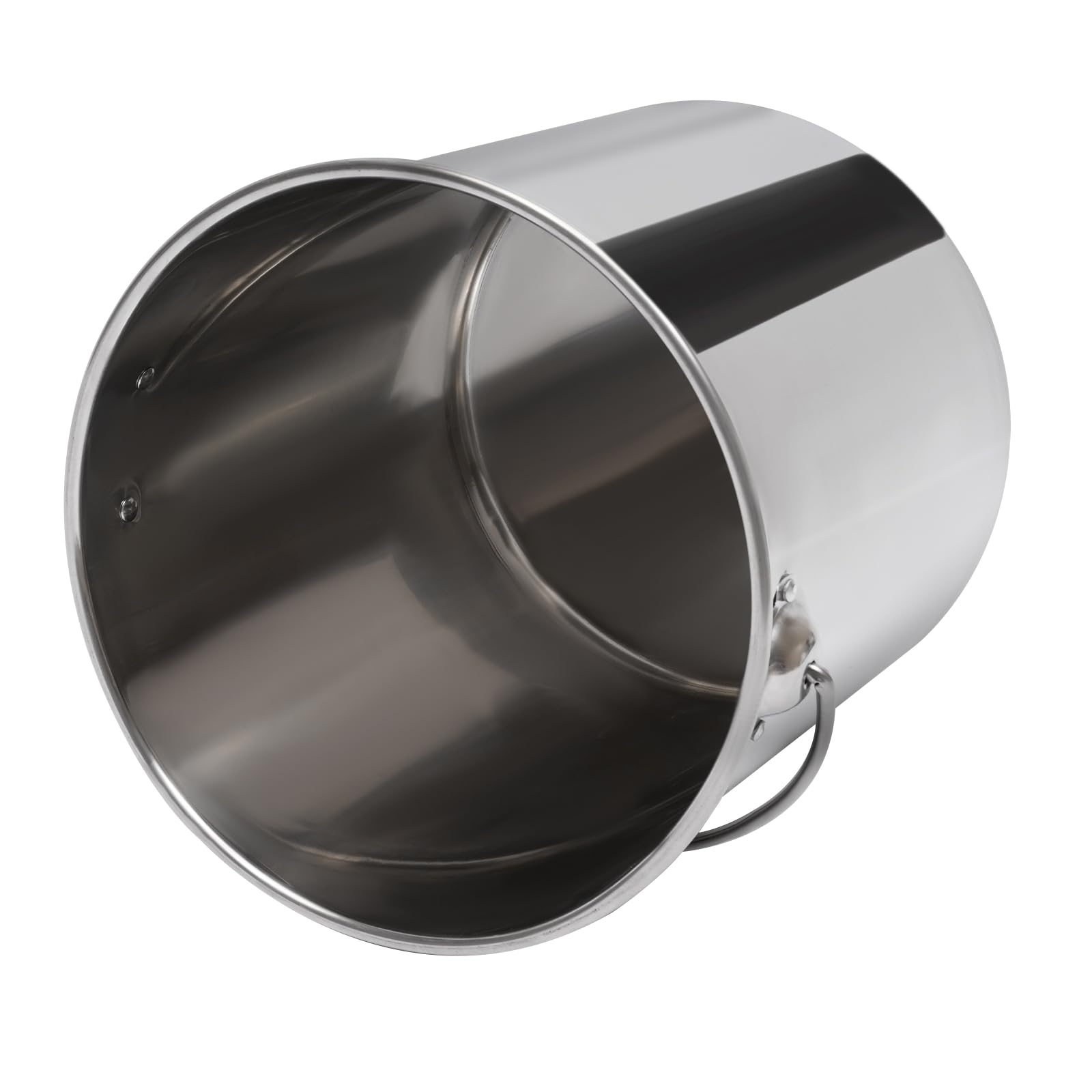 Cubo de alimentos de acero inoxidable de 20 l, para alimentos, con tapa, para cocina, catering