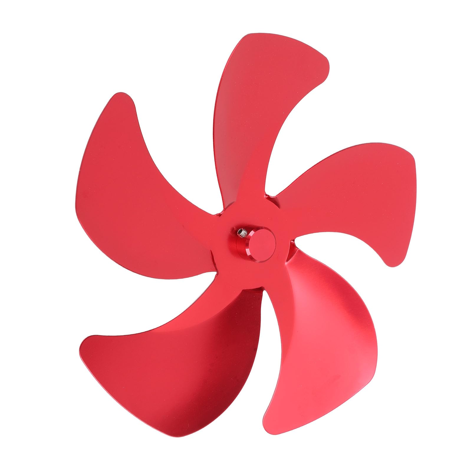 DAUZ Stove Fan Blade Replacement, 5 Blade Lightweight Fireplace Fan Blade Sturdy Aluminum Alloy for Stove Fan Accessories (Red)