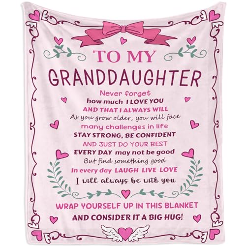 Mubpean Granddaughter Gifts from Grandma Grandpa Blanket 60x50 Birthday Christmas Graduation Gifts for Granddaughter to My Granddaughters Throw Blanket from Nana Papa Best Granddaughters Ever