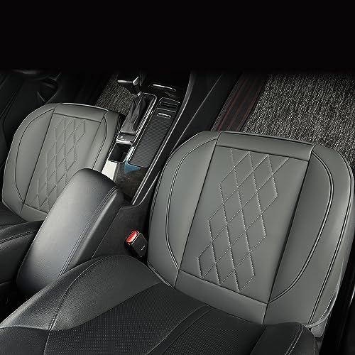 JOJOBAY Leather Car Seat Cover,Bottom Seat Covers for Cars,Front Seat Protector(Bottom),Fit for 95% of Vehicles - Padded,Anti-Slip(2 PC Front Pair,Grey) by JOJOBAY - Used condition - Image 4
