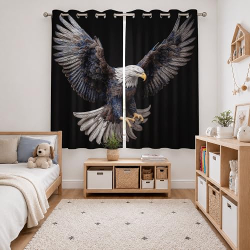 Rideaux Occultants Chambre Bébé Bloque la Lumière Rideau Isolant Aigle - 4