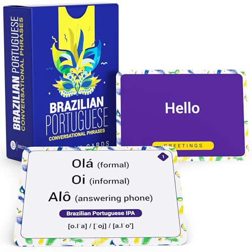 Brazilian Portuguese Flash Cards with Audio – 75 Conversational Phrases for Beginners & Travelers...
