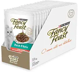 Pack Nestlé Purina Fancy Feast Ração Úmida Para Gatos Petit Filet Carne - Com 15 Sachês 85g