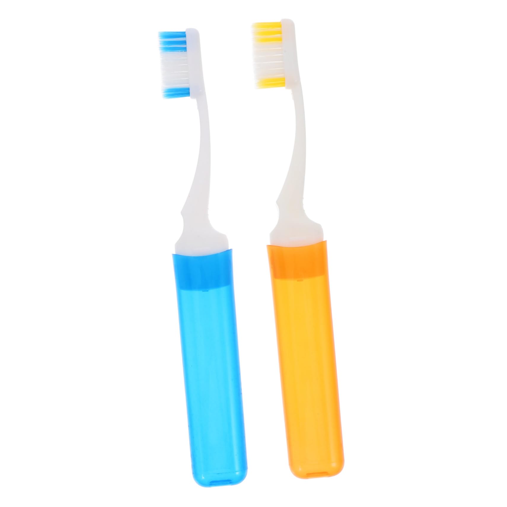 WOFASHPURET 2pcs Travel Toothbrush Foldable Design with Cover Compact Mini Toothbrushes for Home Outdoor Use Lightweight with Holder Safe for Adults