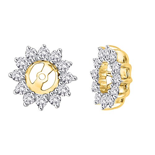 KATARINA Floral Diamond Earring Jackets in 14K Yellow Gold (1/2 cttw) (Color JK, Clarity I2-I3)