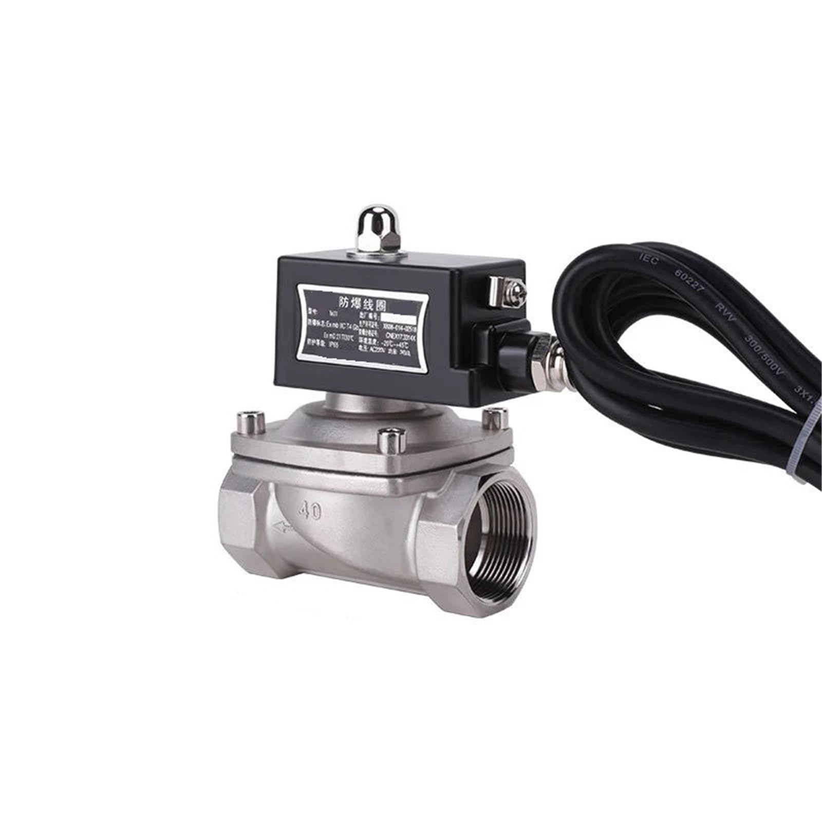 1pc Normally Closed DN32 304 Stainless Steel Explosion-Proof Solenoid Valve for Gas Natural Gas(24VDC)