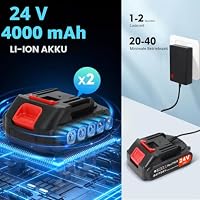 Ykall Akku-Laubbläser 24V mit 2 Akkus & Ladegerät, Leicht & Leise – Ansicht 3