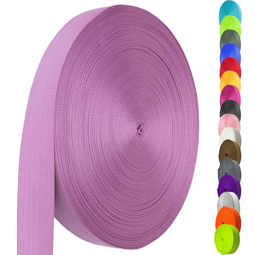 Image of Nylon Webbing 1 Inch1.5 Inch, Heavy Duty Nylon Webbing Strap 12 Yard, Durable Strapping for Indoor or Outdoor Gear, DIY Crafting, Repairing (Rose Red, 12 Yard)