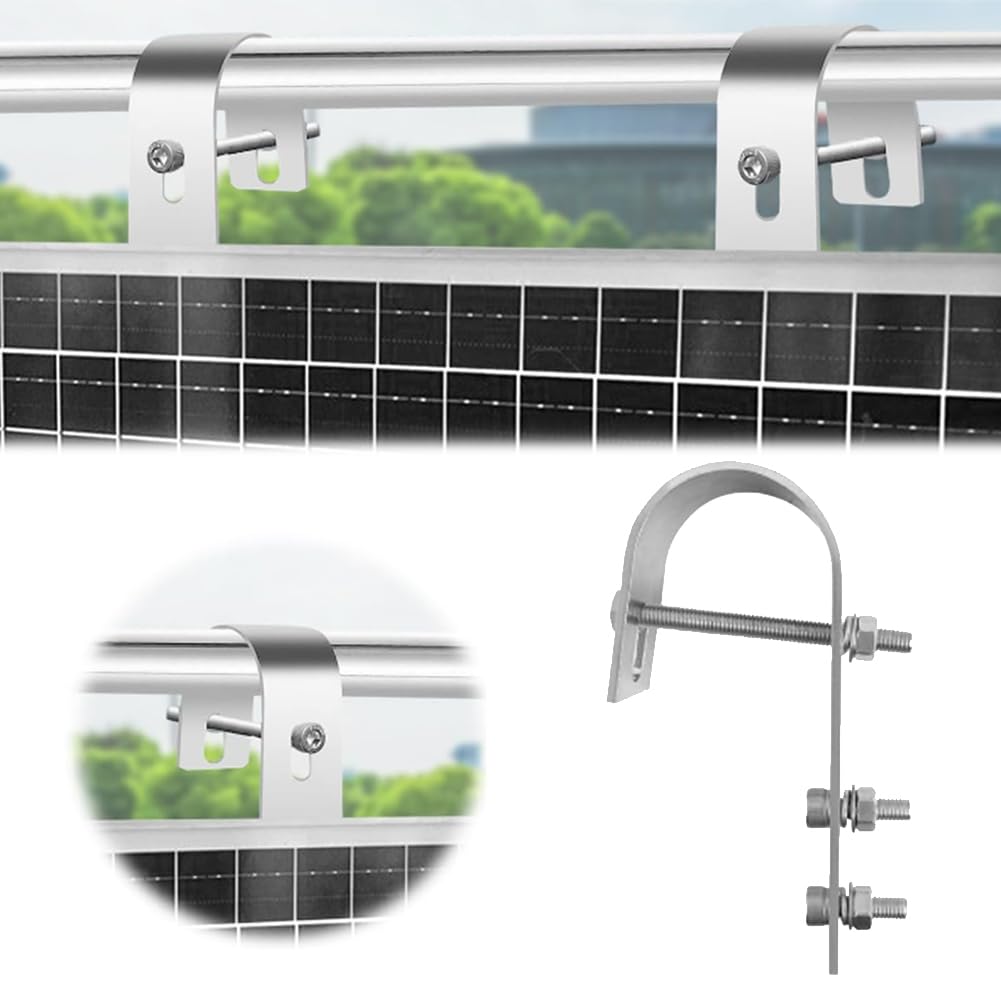 2 pièces Fixation Panneau Solaire,Support de Module Solaire Balcon,Support Panneau Solaire,pour centrale solaire balcon balustrade support pour modules solaires P-V supports