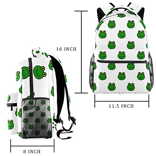 Sac à dos d'école confortable et spacieux style décontracté motif grenouilles