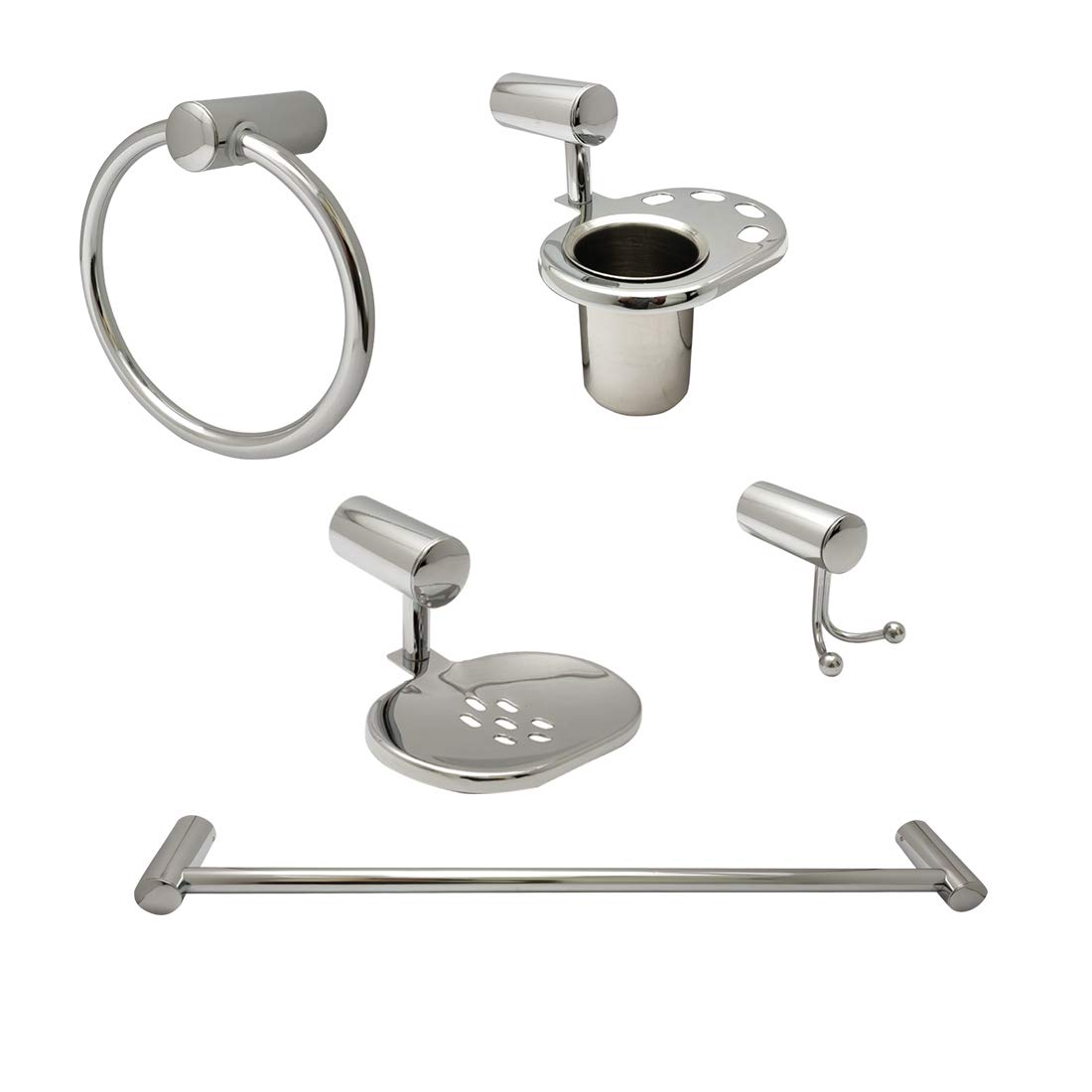 Anatomix Esteem Steel Bathroom Accessories Set (Pack of 5pcs) : Towel Rod,  Towel Ring, Soap Dish, Toothbrush Holder, Robe Hook : Amazon.in: Home  Improvement
