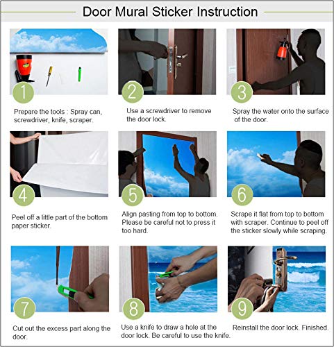 ZHANGXYD Poster per Porte 3D Adesivo per Porta