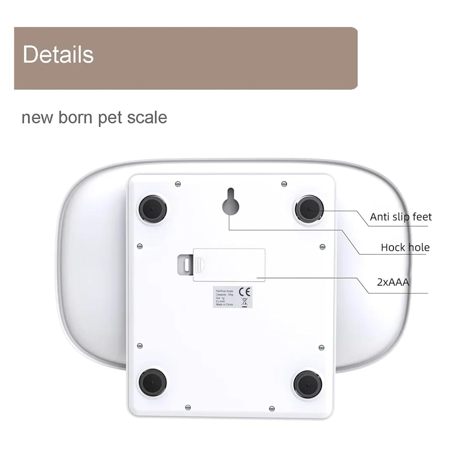 Digital Crane Scale, Scale G High Weighing Digital Tools Dogs for Precision Weight Puppy Electronic Balance Cats Animal Baby Pet