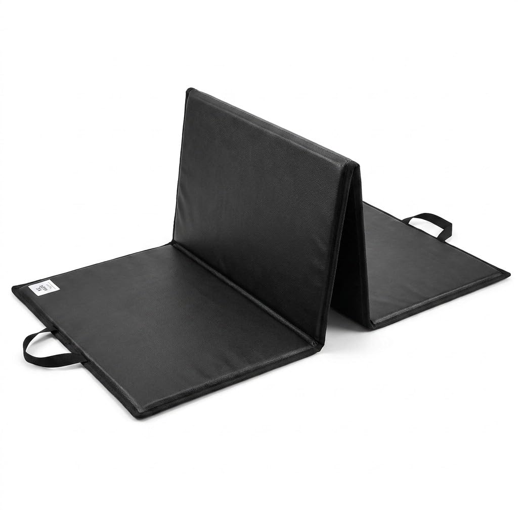 Yoga Mat 6x2 Feet Black | Large Anti Skid Exercise Mat with Art Leather Rexine Surface | Portable Fitness Mat for Yoga, Workout, Pilates, Stretching & Meditation-image-16