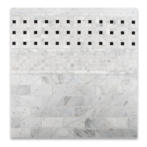 Italian Carrara White Marble Honed 3/4 X 12 Bullnose Liner Trim - Box Of 5 Pcs. #TOP6
