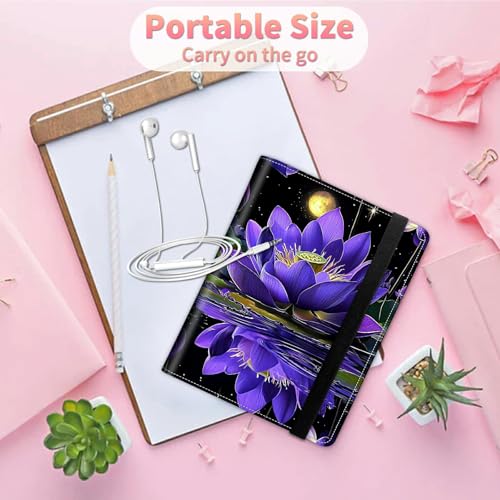 Image of Photo Album 4x6 120 Pockets Photos with Strong Elastic Band, Small Mini Albums Sheet Protector Folder for Photos, Album for Family Wedding Women Men Baby Vacation Gift, Purple Lotus
