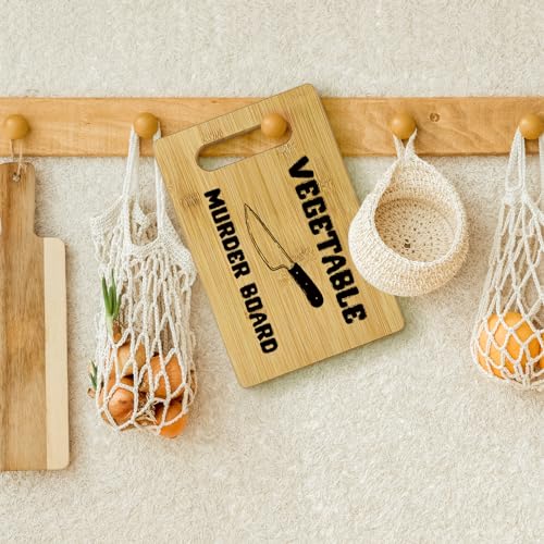 Tablas de cortar divertidas para cocina, tabla de bambú para vegetales, tablas decorativas y humorísticas para cocina, ideal como regalo para inauguración de hogar miniatura 4
