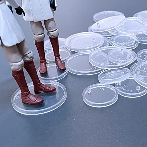 Figureslab 70 X Clear Modern Star Was Action Figure Stand Display With Peg, 1.5" & 1.0" Disc For 3.75” Figures Organized, Toy Support Stands Base Holder Accessories For Wide & Narrow Stance #TOP5