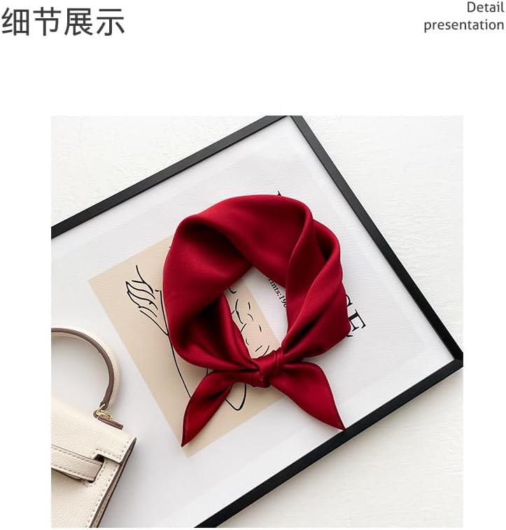 Mulberry Silk Scarfs Women Small Square Scarf 21" x 21" Breathable Lightweight Neckerchief Headscarf - Image 7