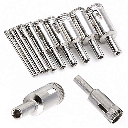 Set de 10 brocas diamante 3-18 mm para vidrio y cerámica miniatura 1