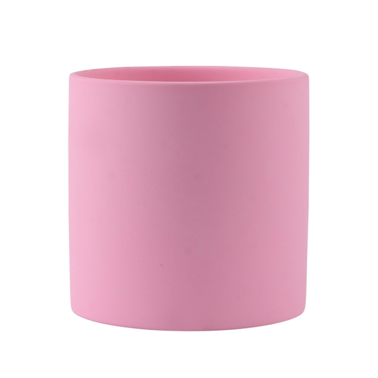 L8p2B5s7 Garden Pots Plant PotsSimple Colorful CeramicFlower Pots Succulent Garden DecorationPlanters Solid Color Home DecorDecorative(Pink,18x18x18cm)