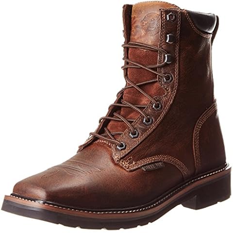 Justin Original Work Mens Rugged Tan Steel Toe Lace Up Work Boots Tan 10.5 D Cover