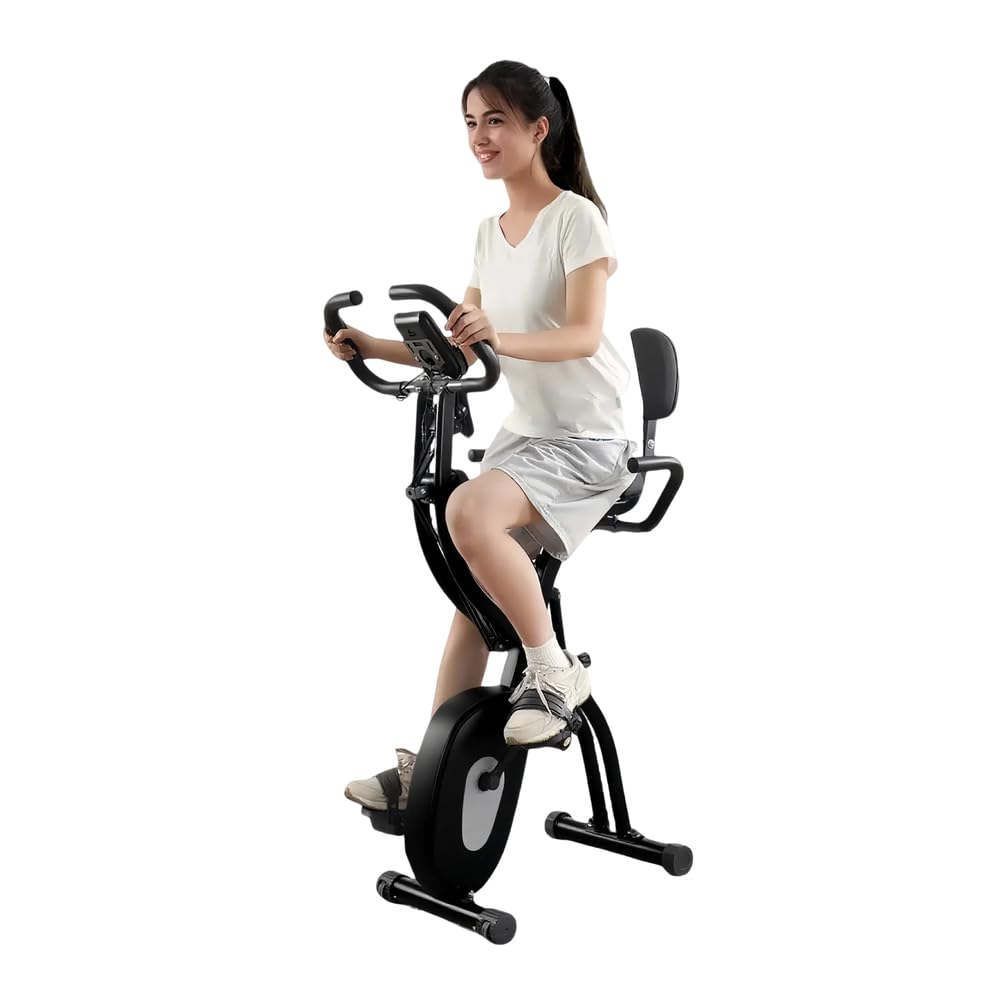 Allenamento al coperto, cyclette pieghevole per casa, cyclette fisse magnetiche reclinate con 10 fasi di resistenza