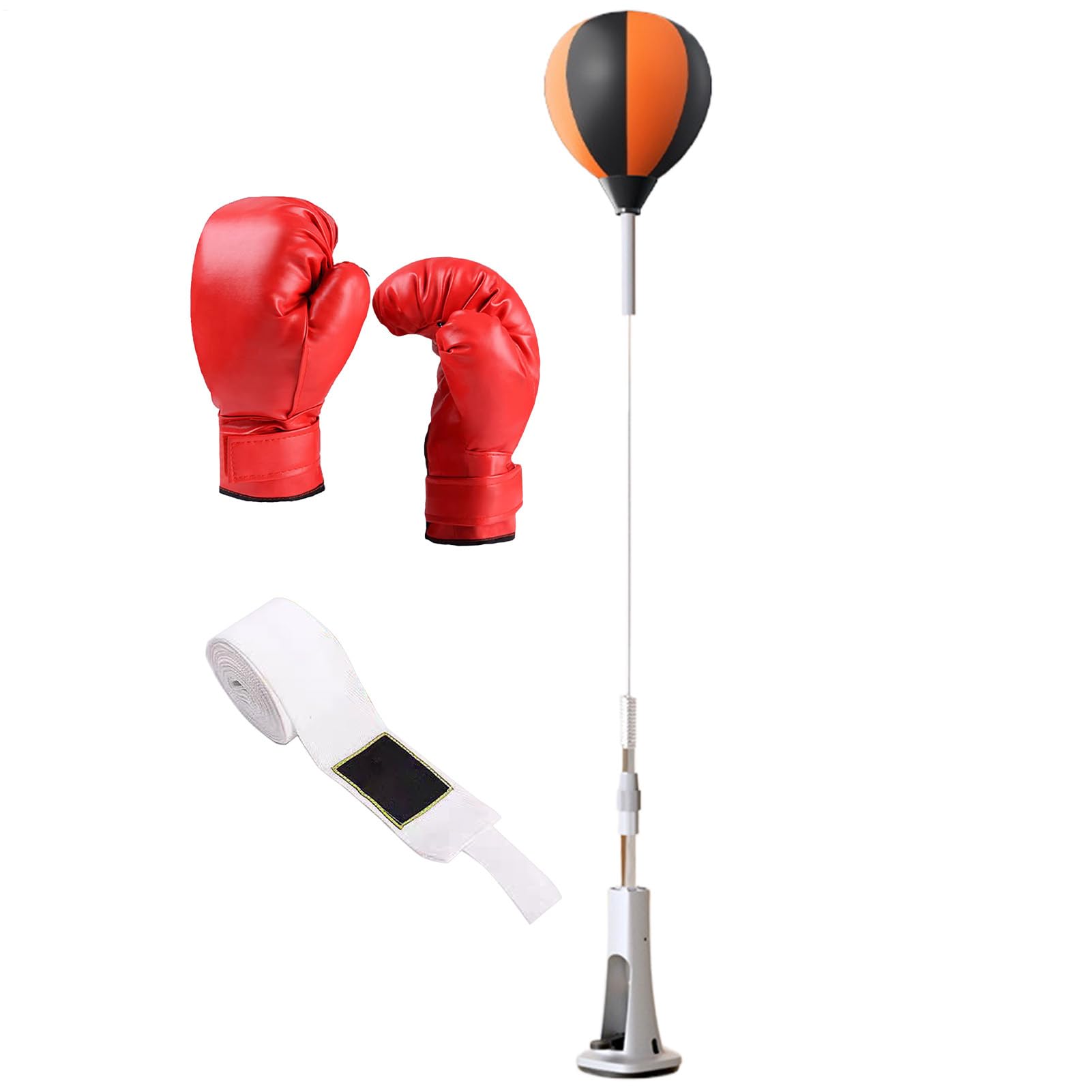 Sacco da boxe Reflex: base a molla regolabile in altezza, strumento di allenamento di reazione stabile, allenamento fisico, esercizio di velocità con azione di rimbalzo controllata con azione di