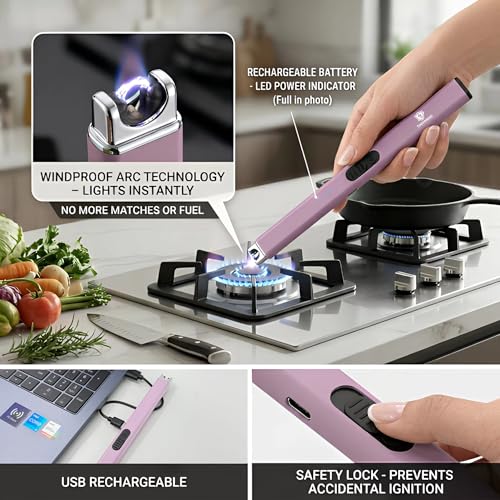 Encendedor eléctrico elegante para velas con carga USB-C miniatura 5