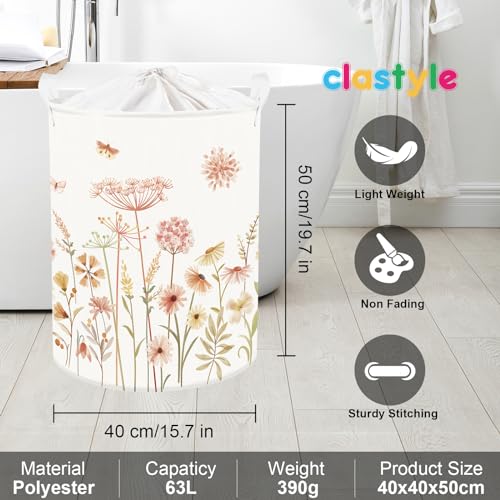 Clastyle Flower Women Girls Laundry Hamper Collapsible Clothes Kids Storage Basket Waterproof Baby Toy Box for Nursery Room, Boho, 40x50 cm - Image 6
