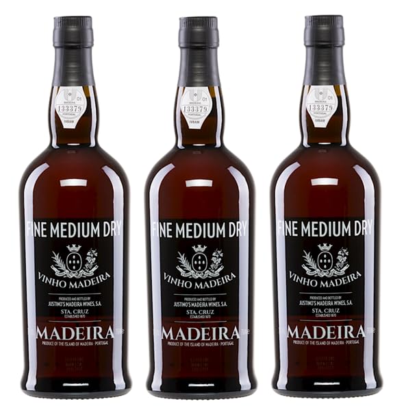 3x 0,75l - Justino's - Medium - Fine Medium Dry | Madeira D.O.P. - Portugal - Madeira halbtrocken