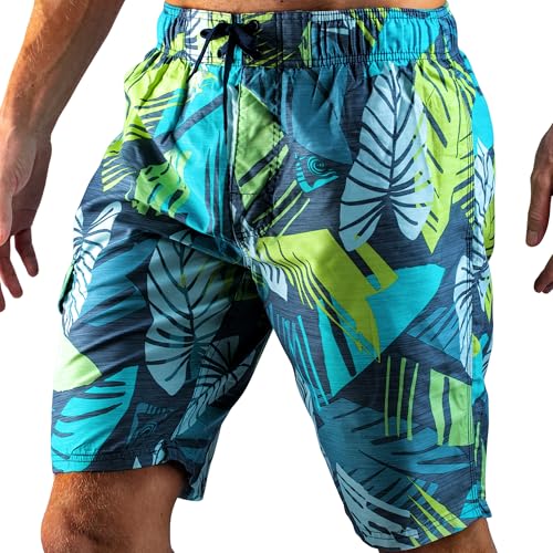 Image of Kanu Surf Men's Big Viper Extended Size Stripe Swim Trunk
